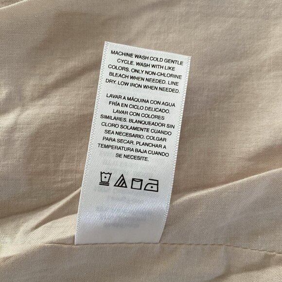 Scoop Linen Blend Scrunch Sleeve Blazer M Beige Jacket Shawl Collar Washable - Picture 9 of 13